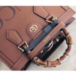 Gucci Women GG Diana Small Tote Bag Double G Brown Leather – Bild 7