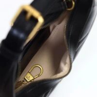 Gucci Women GG Marmont Half-Moon-Shaped Mini Bag Black Matelassé Chevron (6)