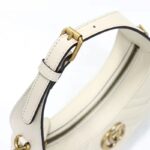Gucci Women GG Marmont Half-Moon-Shaped Mini Bag White Matelassé Chevron - Bild 7