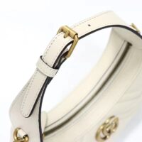 Gucci Women GG Marmont Half-Moon-Shaped Mini Bag White Matelassé Chevron (2)