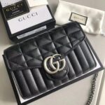 Gucci Women GG Marmont Matelassé Mini Bag Black Leather Double G – Bild 2