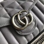 Gucci Women GG Marmont Matelassé Mini Bag Grey Leather Double G - Image 10
