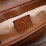 Gucci Women GG Marmont Matelassé Super Mini Bag Brown Leather Double G - immagine 9