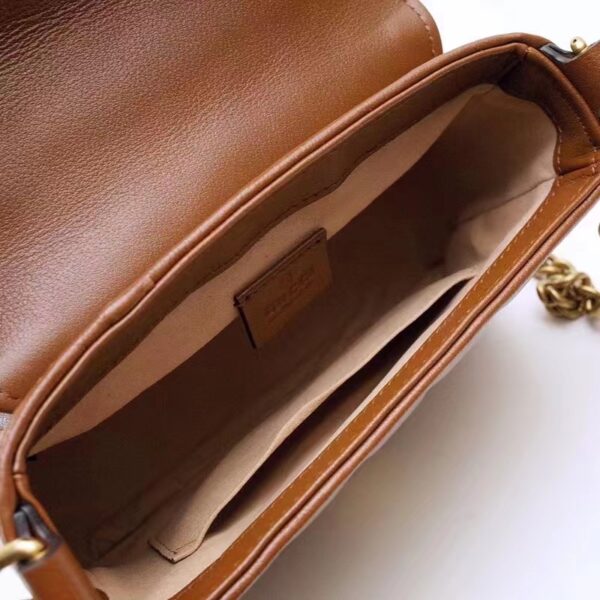 Gucci Women GG Marmont Mini Top Handle Bag Brown Matelassé Leather (1)