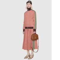 Gucci Women GG Marmont Mini Top Handle Bag Brown Matelassé Leather (6)