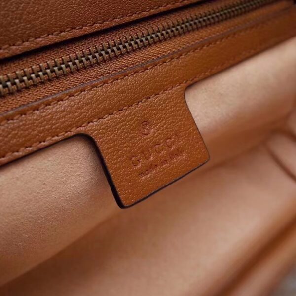 Gucci Women GG Marmont Small Matelassé Shoulder Bag Brown Leather (8)