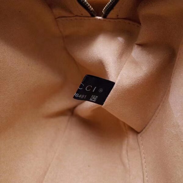 Gucci Women GG Marmont Small Matelassé Shoulder Bag Brown Leather Double G (4)