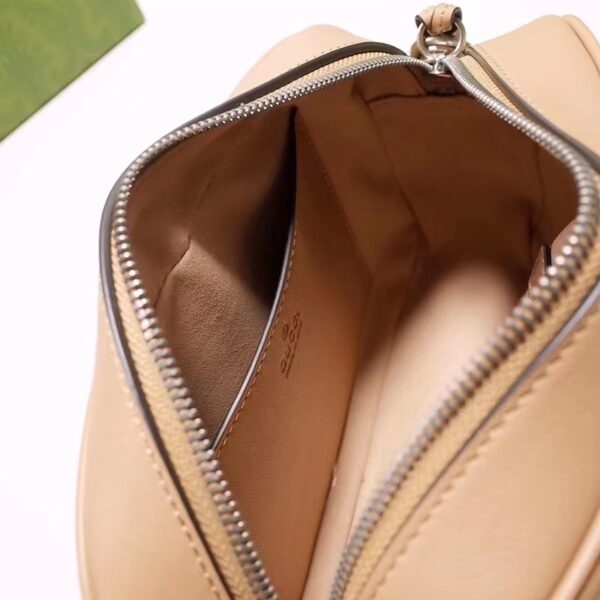 Gucci Women GG Marmont Small Shoulder Bag Beige Matelassé Leather (5)