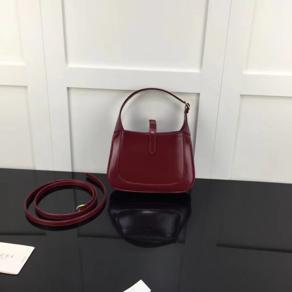 Gucci Women Jackie 1961 Mini Shoulder Bag Red Leather Gold-Toned Hardware (8)
