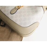 Gucci Women Jackie 1961 Small GG Shoulder Bag Beige White Supreme Canvas (5)