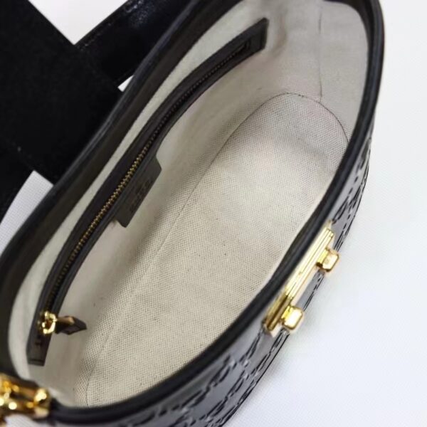 Gucci Women Small GG Shoulder Bag Black Debossed GG Leather (5)