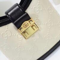 Gucci Women Small GG Shoulder Bag White Debossed GG Leather (8)