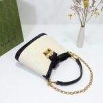 Gucci Women Small GG Shoulder Bag White Debossed GG Leather - immagine 4