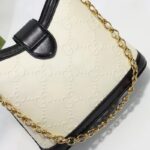 Gucci Women Small GG Shoulder Bag White Debossed GG Leather - immagine 8