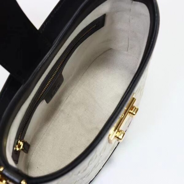 Gucci Women Small GG Shoulder Bag White Debossed GG Leather (9)