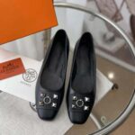 Hermes Women Danseuse Ballet Flat in Calfskin Leather-Black – Image 2
