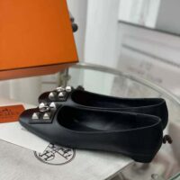 Hermes Women Danseuse Ballet Flat in Calfskin Leather-Black (1)