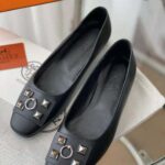 Hermes Women Danseuse Ballet Flat in Calfskin Leather-Black – Image 7