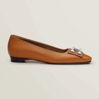 Hermes Women Danseuse Ballet Flat in Calfskin Leather-Brown (1)