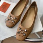 Hermes Women Danseuse Ballet Flat in Calfskin Leather-Brown - Image 7