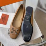 Hermes Women Danseuse Ballet Flat in Calfskin Leather-Brown - Image 10