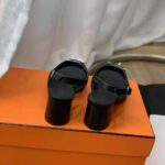 Hermes Women Eve 60 Sandal in Calfskin Leather-Black - Image 10