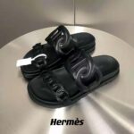 Hermes Women Extra Sandal in Nappa Leather-Black - Image 4