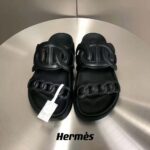 Hermes Women Extra Sandal in Nappa Leather-Black - Image 2