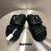 Hermes Women Extra Sandal in Nappa Leather-Black (1)