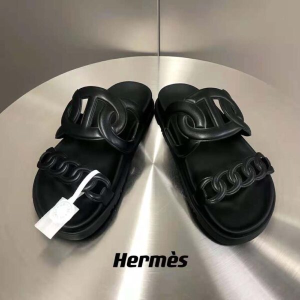 Hermes Women Extra Sandal in Nappa Leather-Black (4)