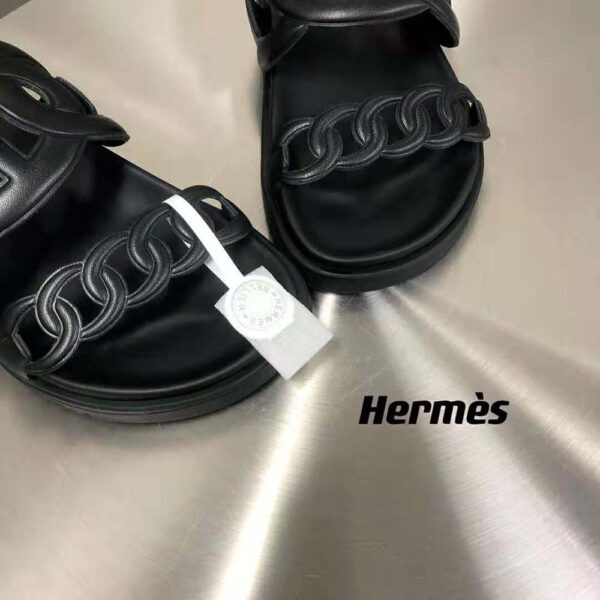 Hermes Women Extra Sandal in Nappa Leather-Black (5)