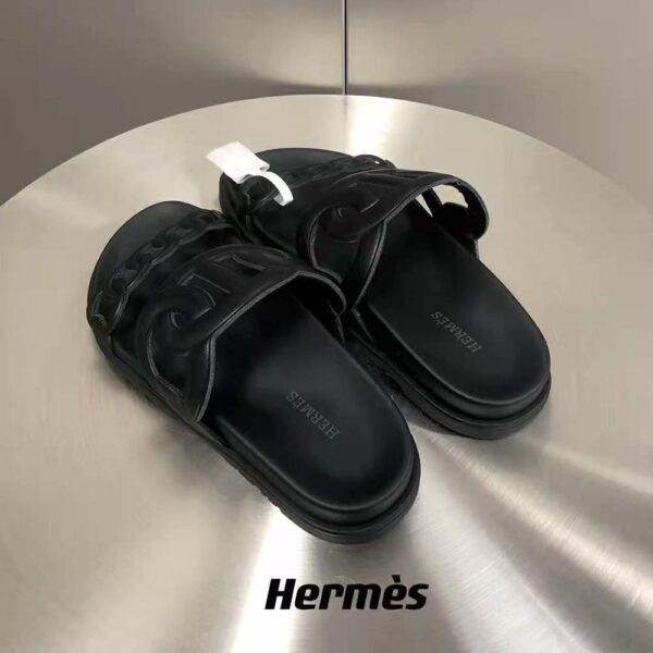 Hermes Women Extra Sandal in Nappa Leather-Black (6)