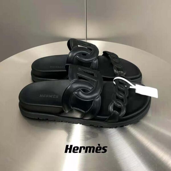 Hermes Women Extra Sandal in Nappa Leather-Black (8)