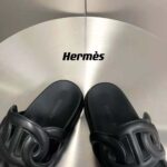Hermes Women Extra Sandal in Nappa Leather-Black - Image 8