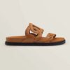 Hermes Women Extra Sandal in Nappa Leather-Brown