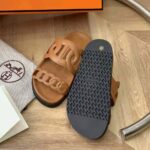 Hermes Women Extra Sandal in Nappa Leather-Brown – Image 10