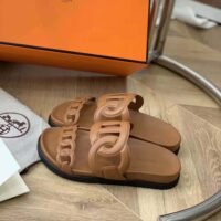 Hermes Women Extra Sandal in Nappa Leather-Brown (1)