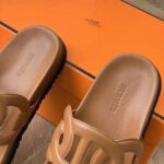 Hermes Women Extra Sandal in Nappa Leather-Brown – Image 9
