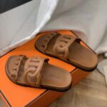 Hermes Women Extra Sandal in Nappa Leather-Brown – Image 7