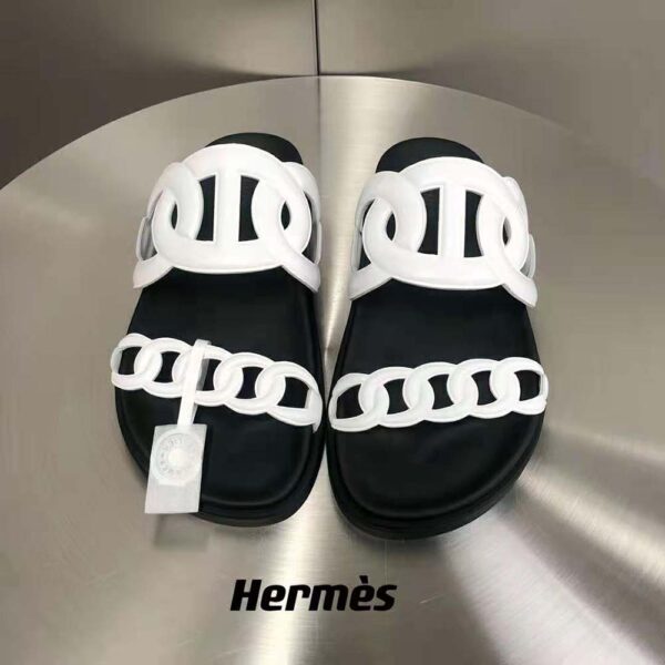 Hermes Women Extra Sandal in Nappa Leather-White (3)