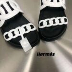 Hermes Women Extra Sandal in Nappa Leather-White - Imagen 8