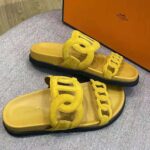 Hermes Women Extra Sandal in Suede Goatskin-Yellow – Image 5