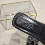 Hermes Women Oran Sandal in Suede Goatskin-Black - Image 10