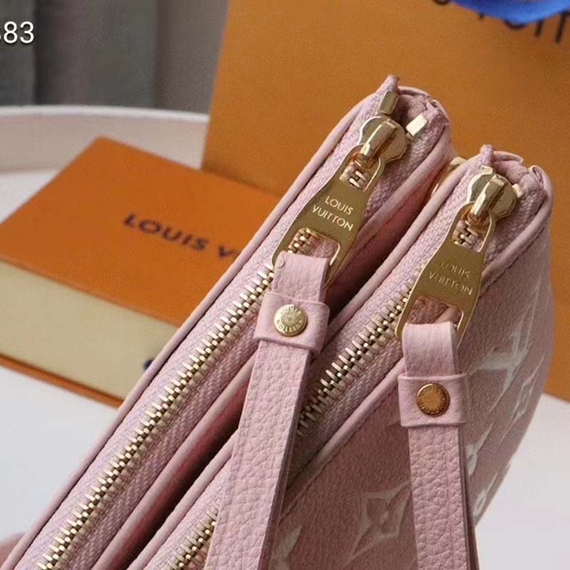 Louis Vuitton Double Zip Pochette Monogram Empreinte Candy Pink