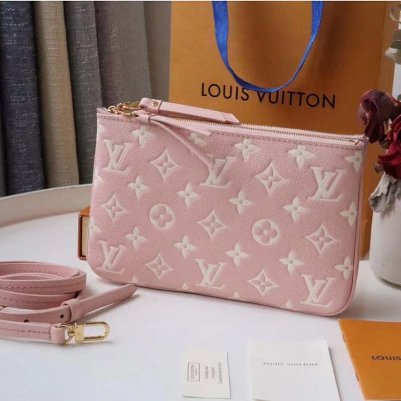 Louis Vuitton Double Zip Pochette Monogram Vivienne Shanghai Pink