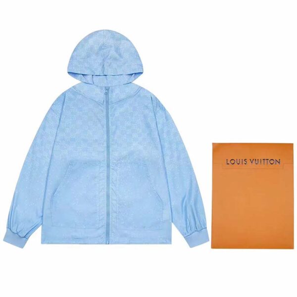 Louis Vuitton LV Men Damier Spread Windbreaker Polyester Blue Regular Fit (4)