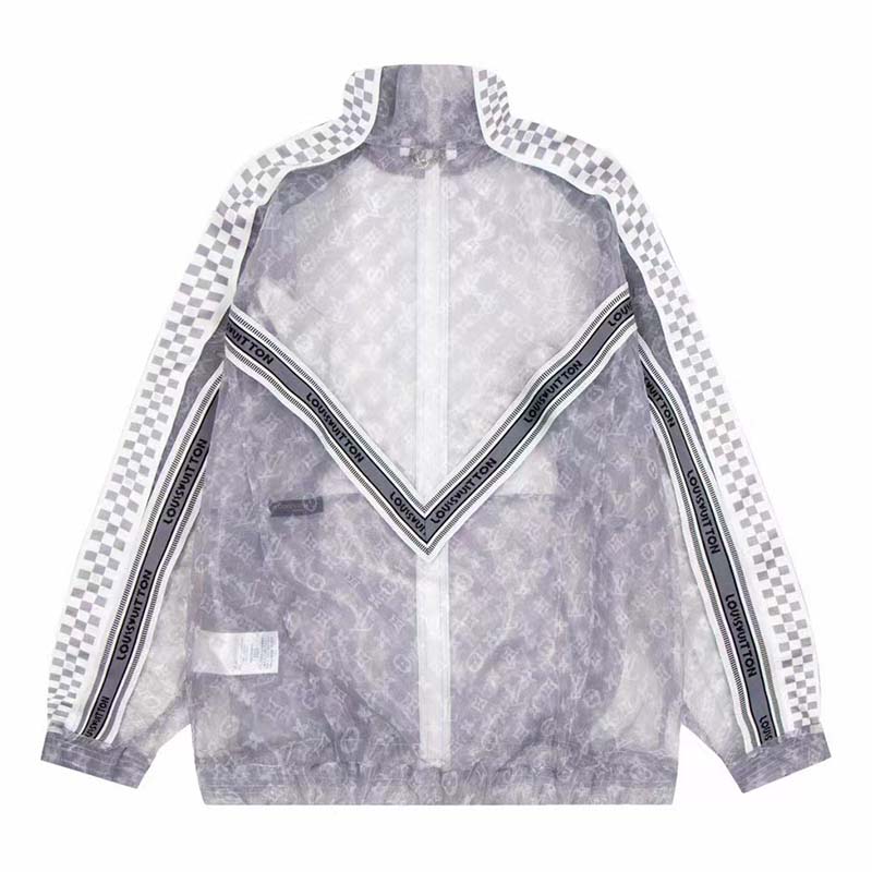 Louis Vuitton LV Men Organza Track Top Polyester Translucent Regular Fit