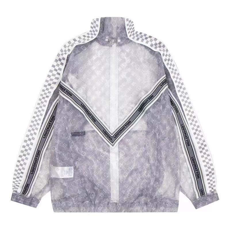 Louis Vuitton Grey Organza Monogram Mesh Track Jacket – Savonches