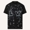 Louis Vuitton LV Women Spread Embroidered T-Shirt Cotton Black Regular Fit