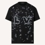 Louis Vuitton LV Dam T-shirt Med Broderi, Svart, Normal Passform